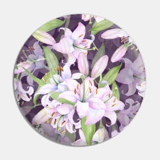 White pink lilies Pin