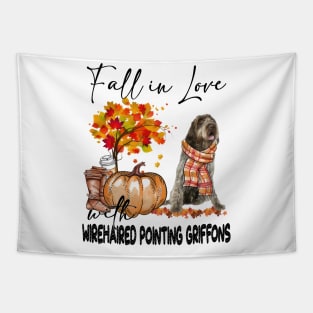 Fall In Love With Wirehaired Pointing Griffon Thanksgiving Tapestry