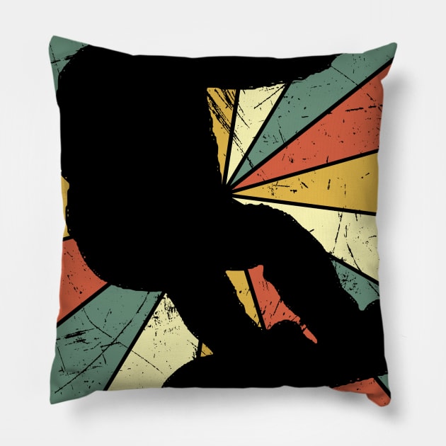 Snowboard Waiting For Snow Retro Vintage Pillow by ROMANSAVINRST