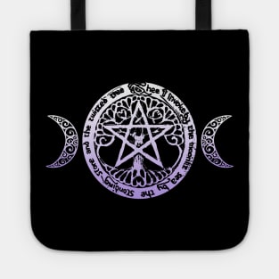 Wiccan & Pagan Sacred Gifts Nature Pentacle Tree of Life and Crescent Moons Tote