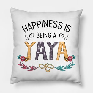 Happiness Is Being A Yaya Wildflowers Valentines Mothers Day Pillow