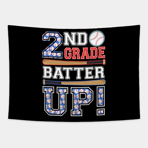 2nd Grade Batter Up Baseball-Second Grade Back To School Tapestry by torifd1rosie