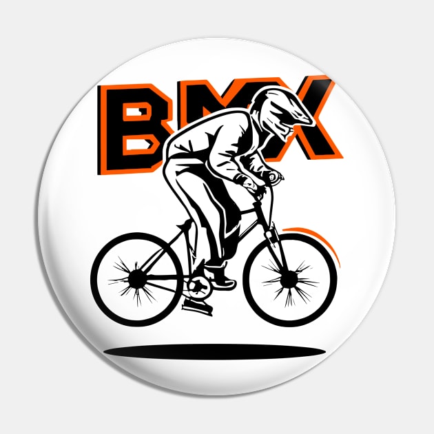 BMX Rider Silhouette for Men Women Kids and Bike Riders Pin by Vermilion Seas