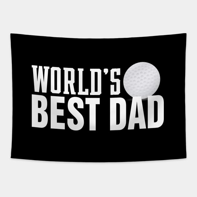 Simple World's Best Dad Typography with Golf Ball Tapestry by Jasmine Anderson