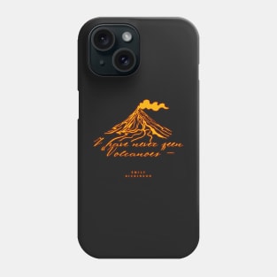 Emily Dickinson Poem - I have never seen Volcanoes - Gold Print Phone Case