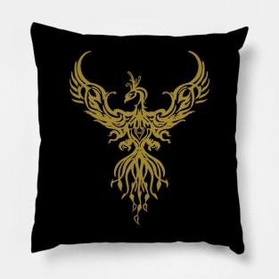 Phoenix Fantasy Fire Bird Tribal Style Art Pillow