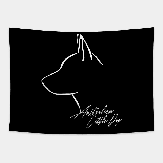 Proud Australian Cattle Dog profile dog lover gift Tapestry by wilsigns
