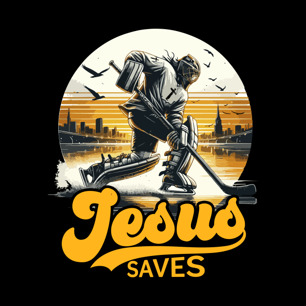 Hockey Jesus Saves Vintage by Che Tam CHIPS