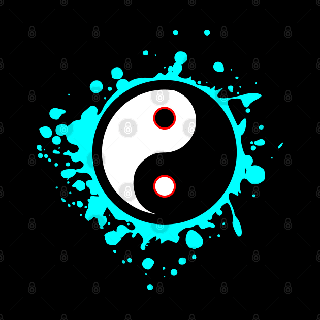 Yin and Yang Blue Splatter by PNPTees