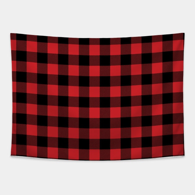 Buffalo Plaid Rustic Lumberjack Buffalo Check Pattern Tapestry by Printable Pretty