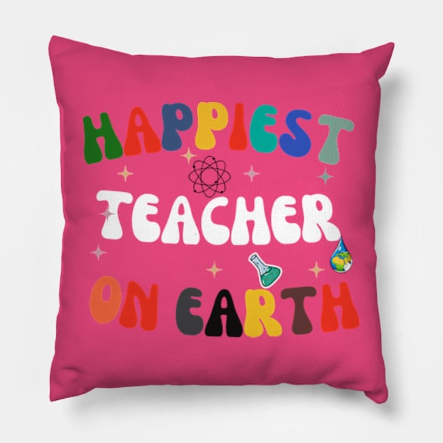 Happiest teacher On Earth day 2024 Pillow by graphicaesthetic ✅