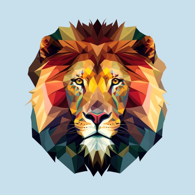 Lion Head Polygon - King of the Jungle by i2studio