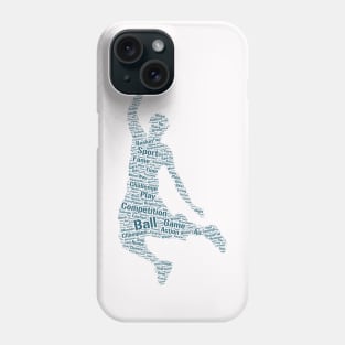 Basket Ball Player Silhouette Shape Text Word Cloud Phone Case
