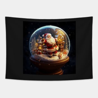 Santa Claus inside a glass ball Tapestry