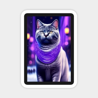 Purple Dreamy British Shorthair Magnet