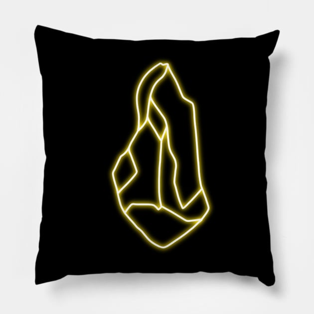 Yellow Crystal Neon Sign Pillow by jocela.png