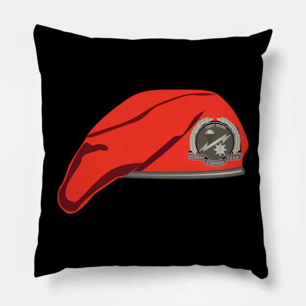 Combat Control Team Badge w Red Beret - Color X 300 Pillow by twix123844