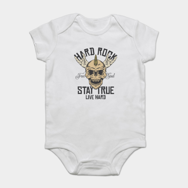 Vintage Rock And Roll Retro Rock Star Skull Skullshirt Baby