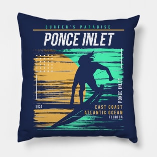 Retro Surfing Ponce Inlet, Florida // Vintage Surfer Beach // Surfer's Paradise Pillow