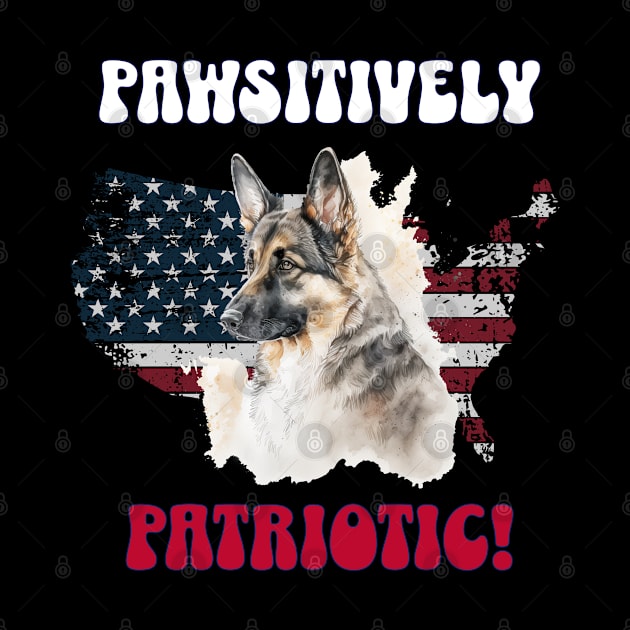 4th of July Independence Day Patriotic German Shepard Funny Design for Dog Lovers by EndlessDoodles