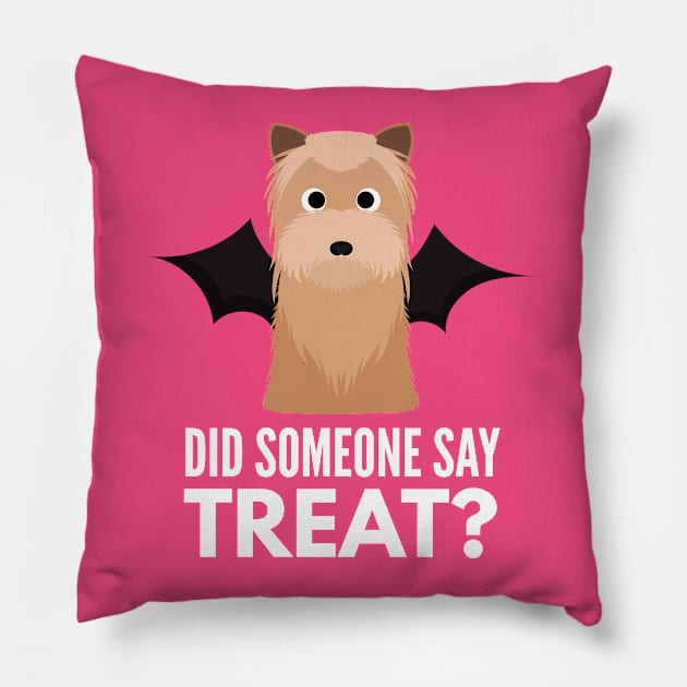 Yorkshire Terrier Halloween Trick or Treat Pillow by DoggyStyles