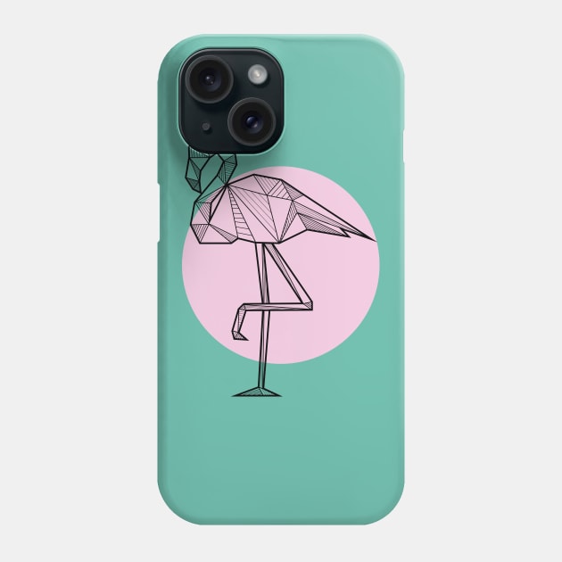 Flamingo - Geometric Animals Phone Case by alcateiaart