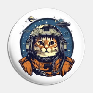 Space Pilot Cat Spacecat Astronaut Pin