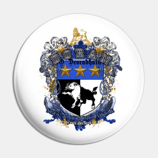 Doran Coat of Arms,  Blue and gold Pin