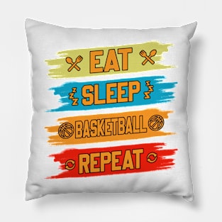 Eat Sleep Basketball Repeat Pillow