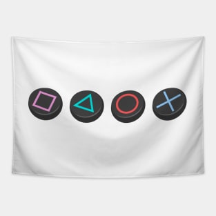 PS games console buttons station line aligne Tapestry