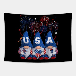 4th Of July Patriotic Gnomes Sunglasses American Fireworks Tapestry