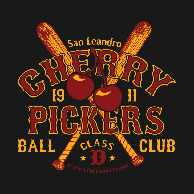 San Leandro Cherry Pickers Minor League Baseball TShirt TeePublic