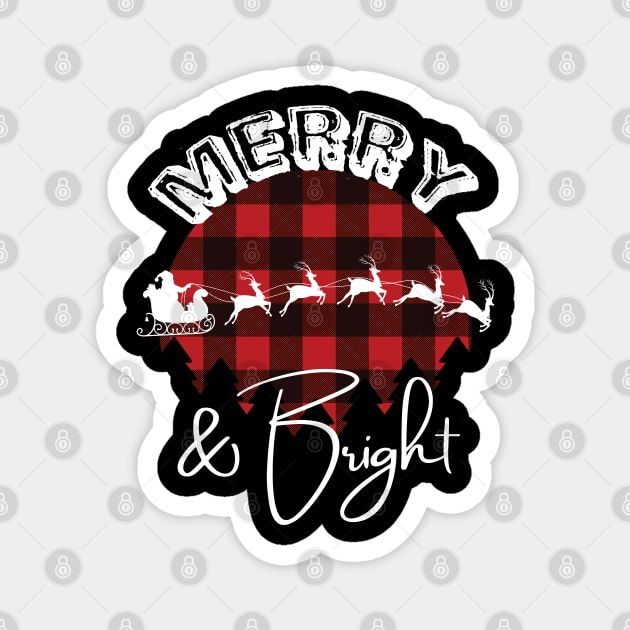 Merry and Bright Christmas Holiday Design for Christmas 2020 Magnet by kissedbygrace