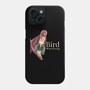 Hawk Birdwatching With Binoculars Phone Case