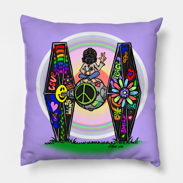 Tie-Dye Fighter Pillow by UzzyWorks