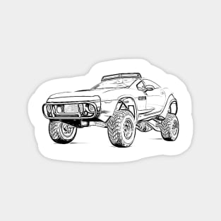 Rally Fighter Truck Wireframe Magnet