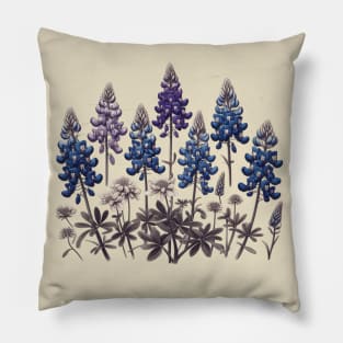 Vintage Bluebonnets Botanical Pillow