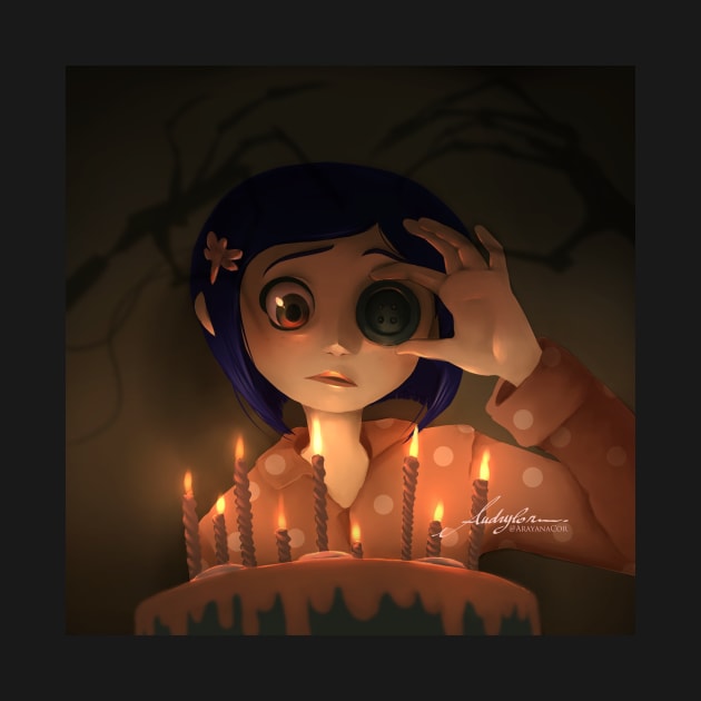 Coraline with cake by AuCo47