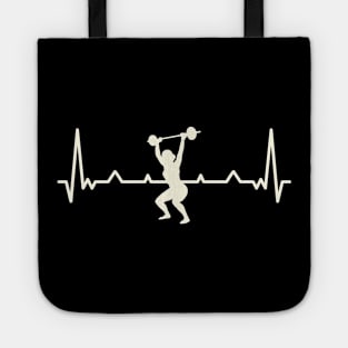 Workout, Bodybuilding, Fitness Heartbeat Design Tote