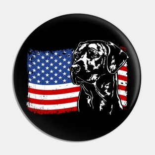 Proud Rhodesian Ridgeback American Flag patriotic dog Pin