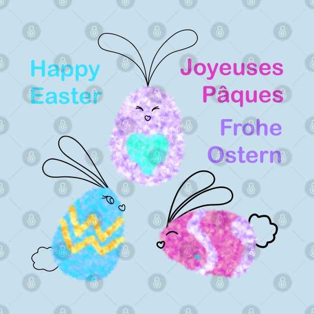 Easter Greetings Egg-Bunnies by chowlet