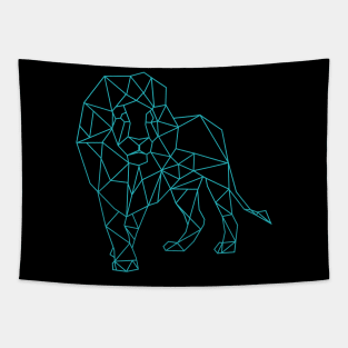 Geometric Lion Tapestry