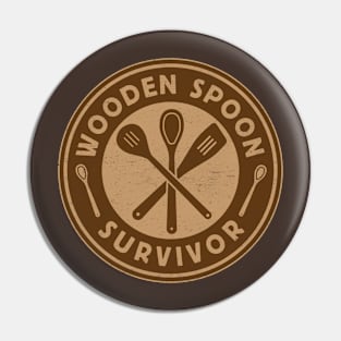 Wooden Spoon Survivor - Childhood Punishment Humor Pin