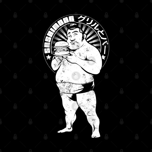 Sumo Wrestler Burger Grill by Black Tee Inc