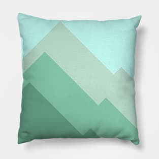 Abstract Green Geometric Mountains Pillow