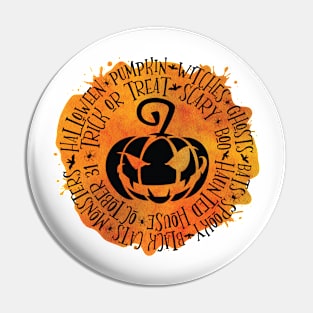 Halloween pumpkin round splash Pin