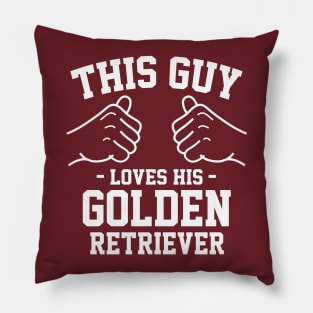 This guy loves his golden retriever Pillow