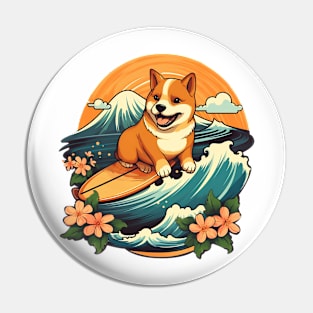 Surfing Shiba Inu Pin