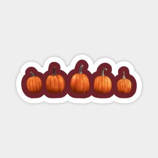 Five Pumpkins (Maroon) Magnet