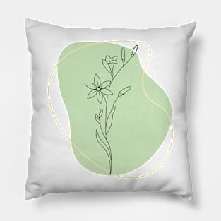 lime minimalist floral Pillow